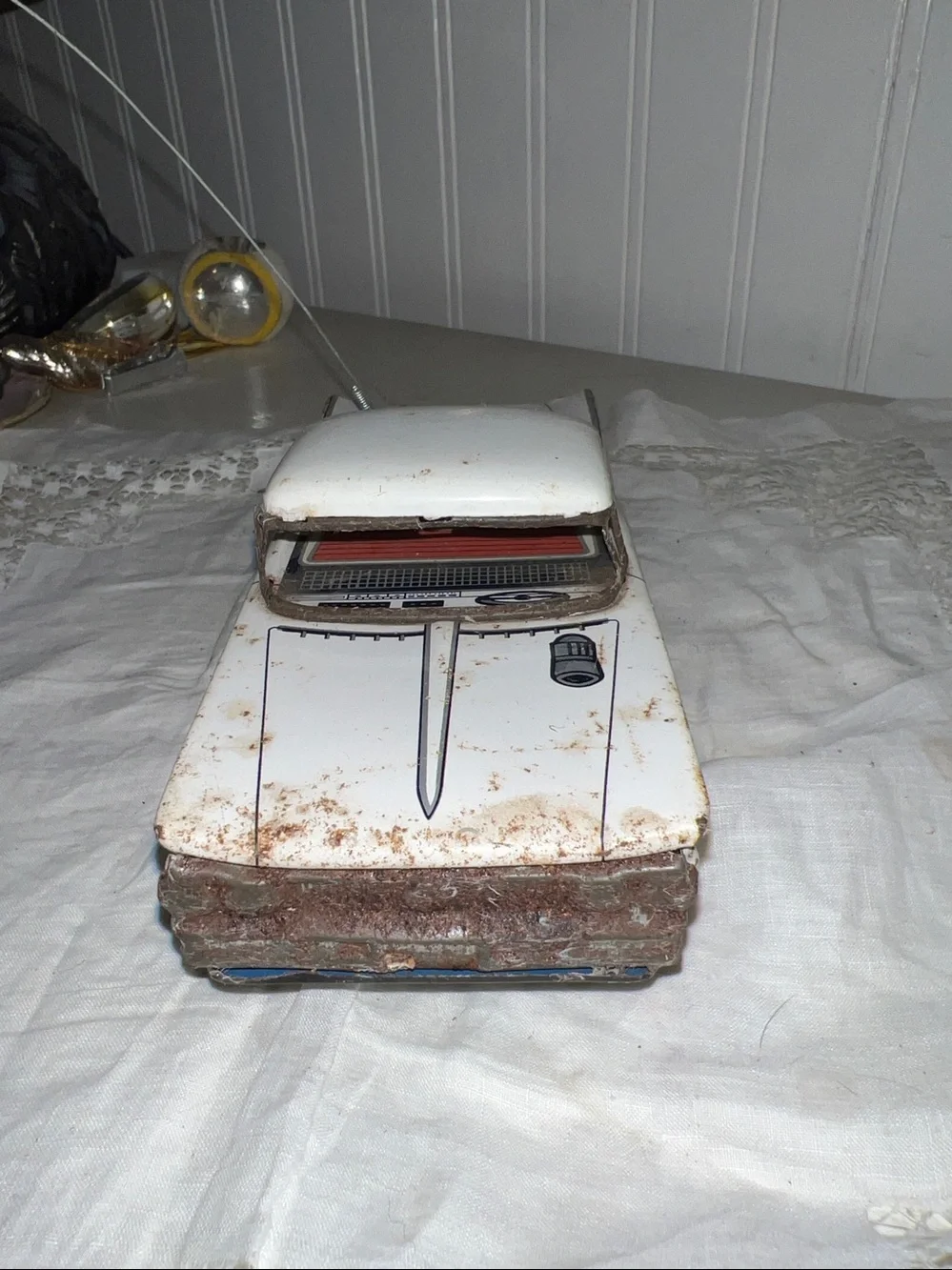 Vintage Ichiko Japan Tinplate Friction Cadillac Fleetwood Ambulance 1950s Toy